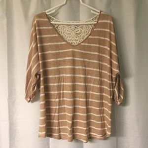 Cute dolman sleeve top with lace detail